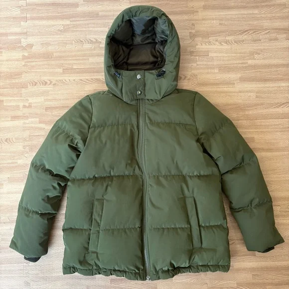 Madewell Olive Green Hooded Puffer Jacket Women’s XXS Winter Coat - Picture 16 of 16